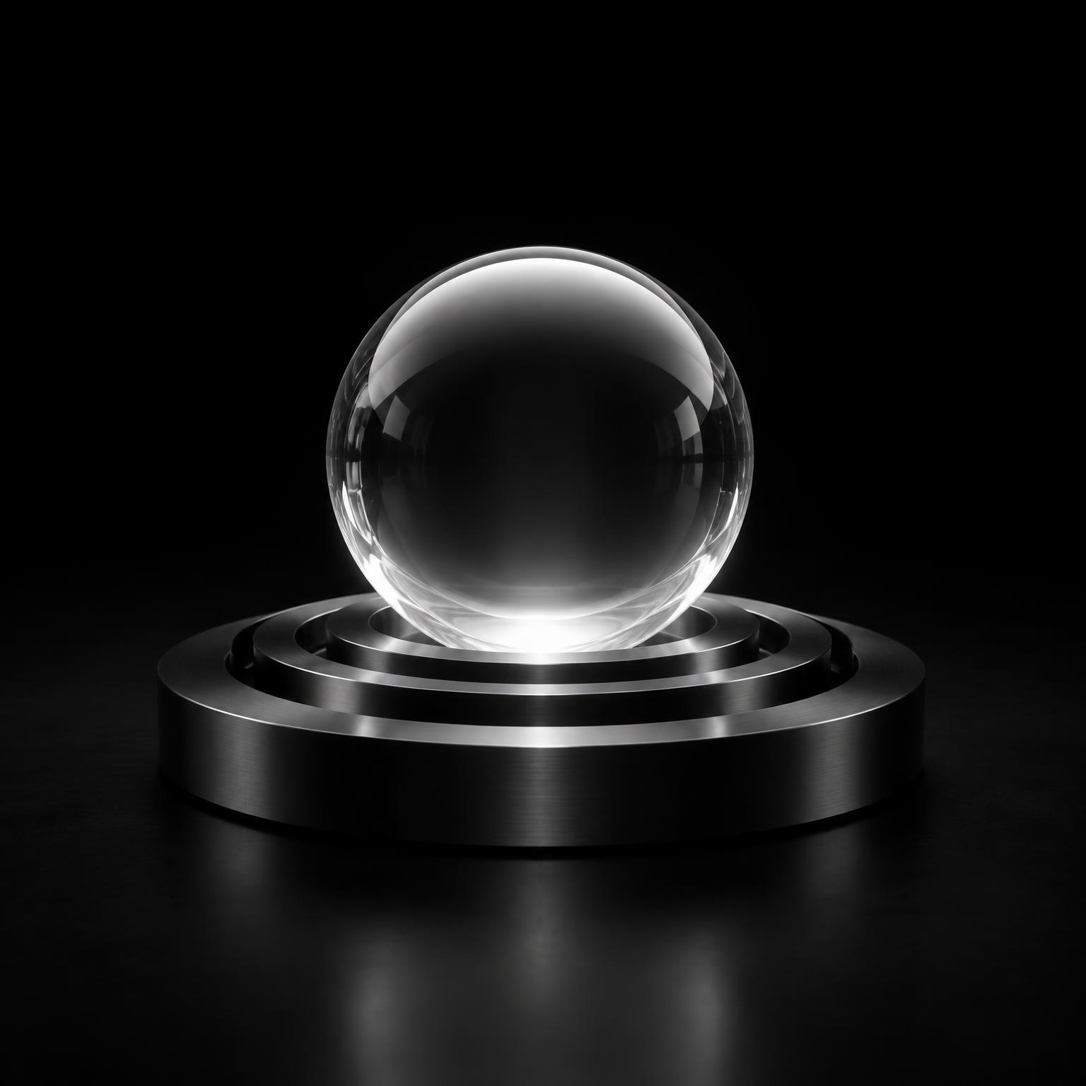 A luminous glass sphere representing a new company taking form